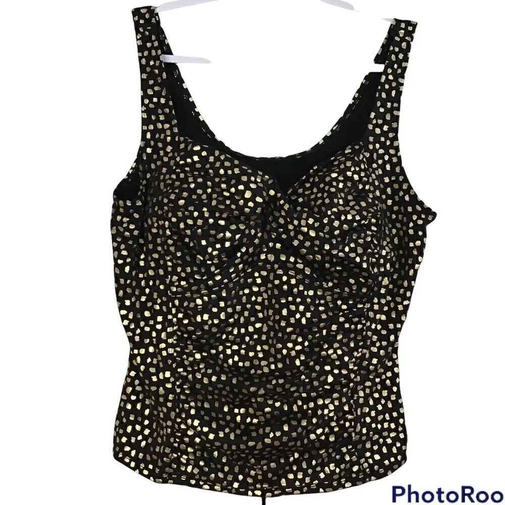 Swimsuit 4 All Ruched Polka Dot Tankini Top